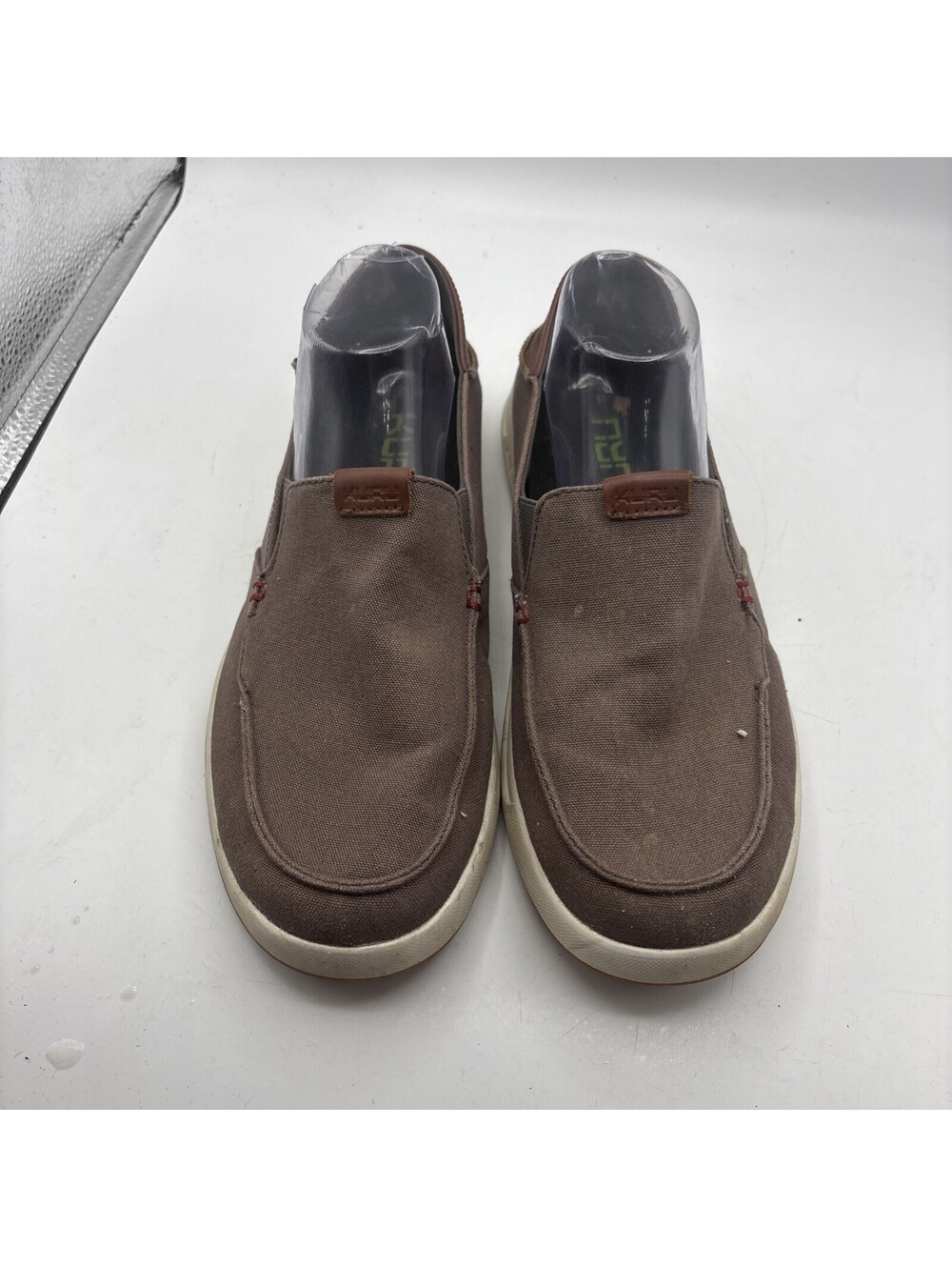 Kuru Pace Slip On Casual Shoe Mens 9.5 Orthotic Comfort Dark Ash Rich Walnut - Picture 2 of 10